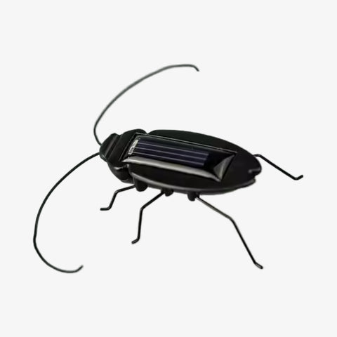 Solar-Powered Vibrating Black Cockroach Bug
