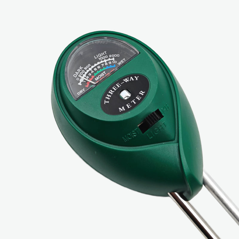 Three-Way Soil Meter For Moisture, Light Intensity and pH Testing Meter