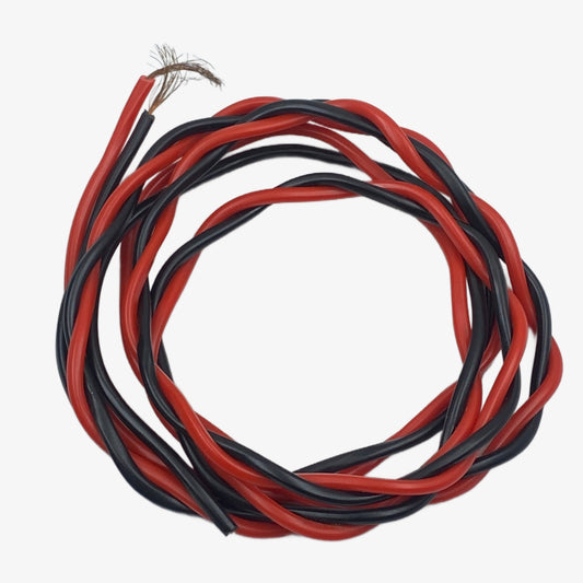 Twisted 2 Core Cable (Red & Black) 1sqmm Twin Copper Wire - 1 meter