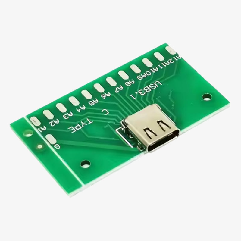 USB 3.1 Female Socket Type-C Connector 24-Pin Breakout PCB Board