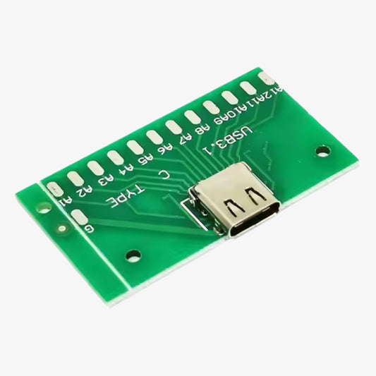 USB 3.1 Female Socket Type-C Connector 24-Pin Breakout PCB Board