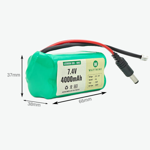 7.4V 4000mAh Lithium battery dimensions