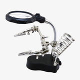 Soldering Iron Stand with LED Light and Multifunctional Magnifier (Magnifying Glass)  - Helping Hand for PCB with MG16126/TE-801