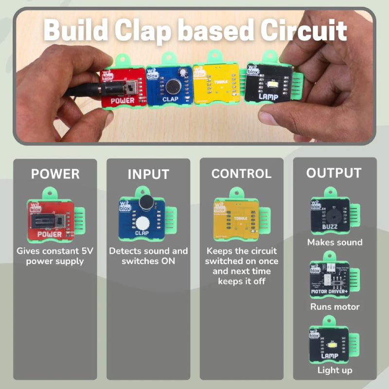 Clapping Sensor WitBlox Clap Sensor Kit - DIY Sound-Activated STEM Kit โ QuartzComponents