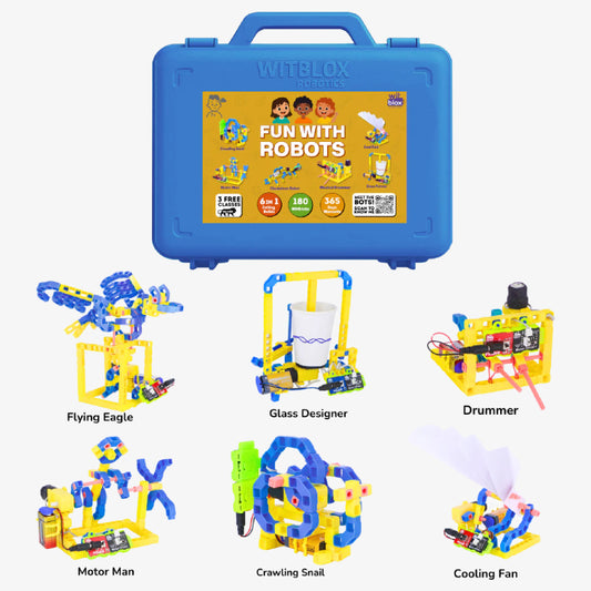 WitBlox Fun With Robots Kit - 6 in 1 Project Set (185+ Parts)