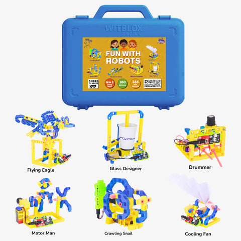 WitBlox Fun With Robots Kit - 6 in 1 Project Set (185+ Parts)