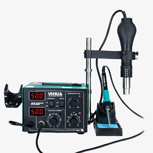 YIHUA 852D++ Hot Air Rework Station with Soldering Iron & Hot Air Bracket