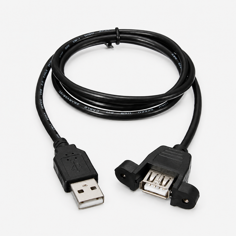 USB Female Panel Mount to Male USB Cable 1 Meter