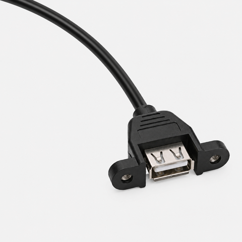 USB Female Panel Mount to Male USB Cable 1 Meter