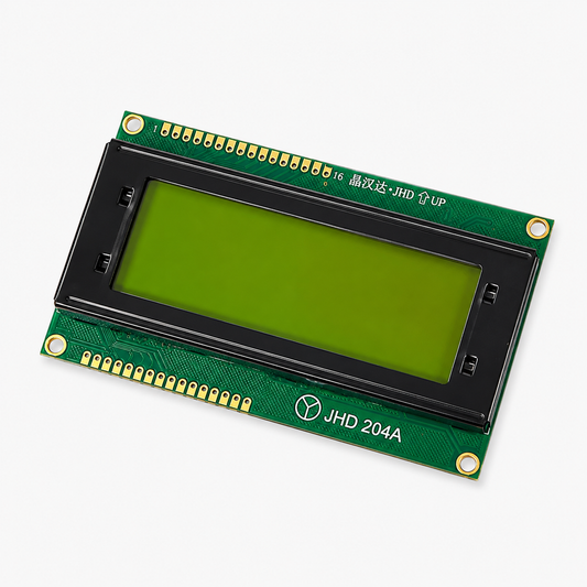 Original JHD 20 x 4 Character LCD Display - Yellow Backlight with Double I2C Interface