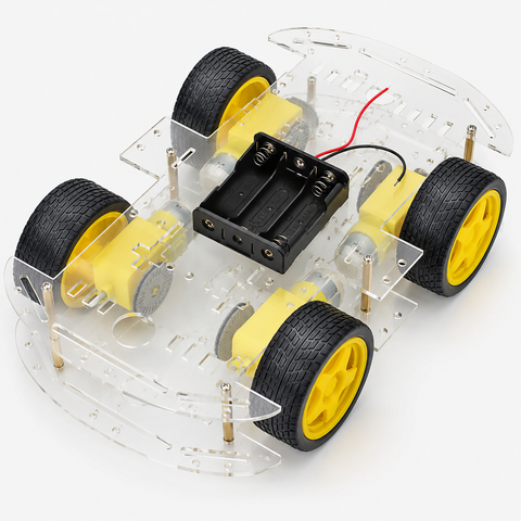 Longer Version of 4WD Double Layer Smart Car Robot Chassis - DIY Kit