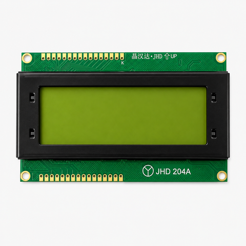 Original JHD 20 x 4 Character LCD Display - Yellow Backlight with Double I2C Interface