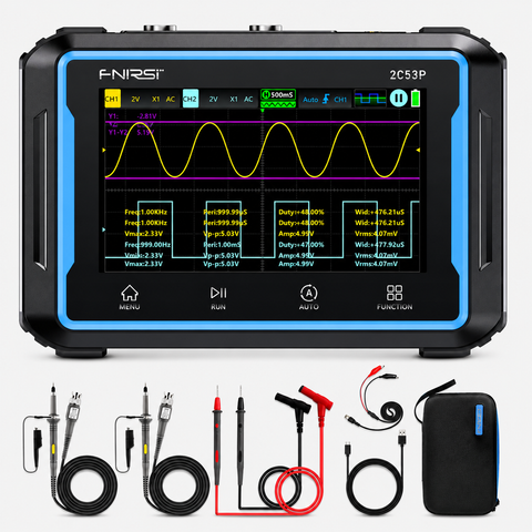 FNIRSI® 2C53P 3-IN-1 50MHz 250MS/s Dual Channel Tablet Touchable Oscilloscope Multimeter DDS Generator