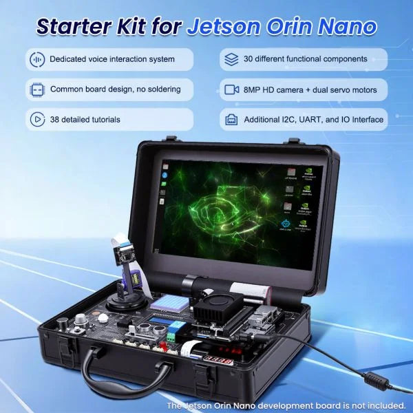 AI Starter Kit for Jetson Orin Nano with Common Board design, 30 Sensors and 38 Lessons (without Jetson Orin Nano board)