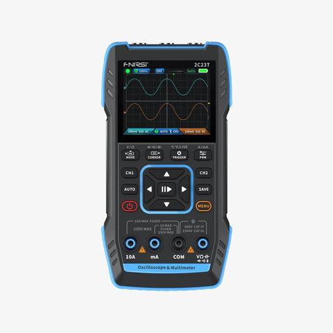 FNIRSI® 2C23T Plus Handheld Dual Channel 3-in-1 10MHz 50MS/s Oscilloscope Multimeter DDS Function Generator