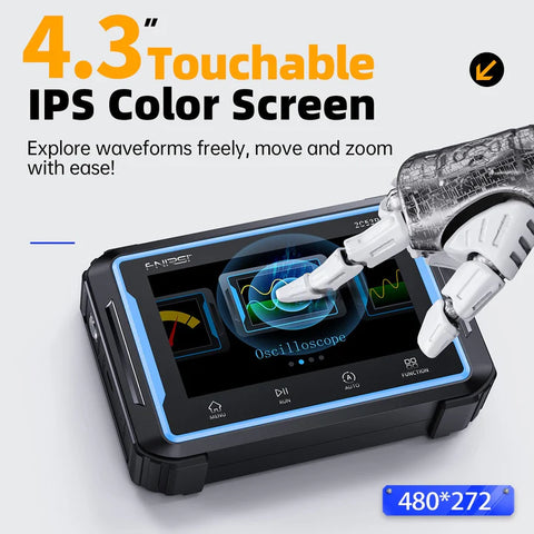 FNIRSI® 2C53P 3-IN-1 50MHz 250MS/s Dual Channel Tablet Touchable Oscilloscope Multimeter DDS Generator
