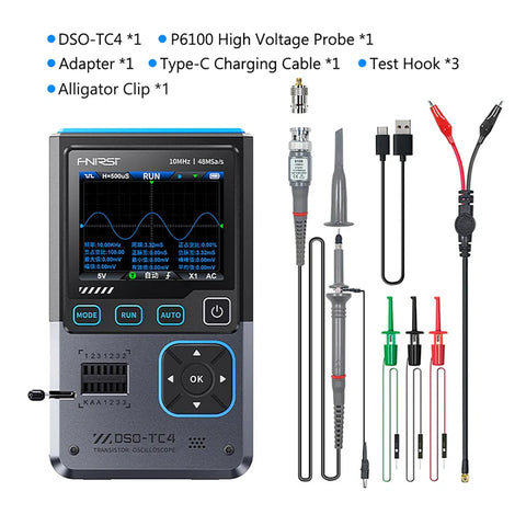 FNIRSI® DSO-TC4 3-IN-1 10MHz 48MSa/s Digital Oscilloscope 