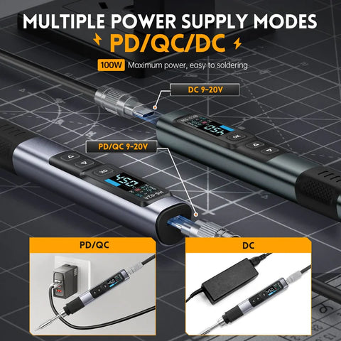 FNIRSI® HS-02A Plus Intelligent Electric Soldering Iron (6 Tips)