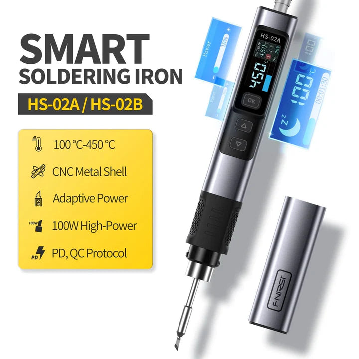 FNIRSI® HS-02A Plus Smart Electric Soldering Iron 