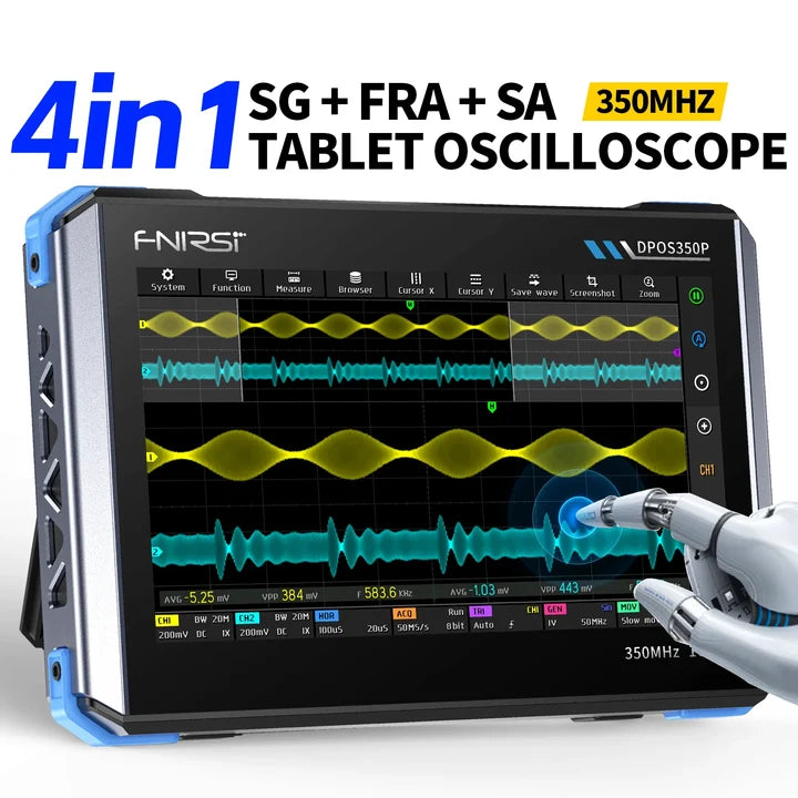FNIRSI® DPOS350P 4-IN-1 350MHz 1GSPS Tablet Oscilloscope Signal Generator 