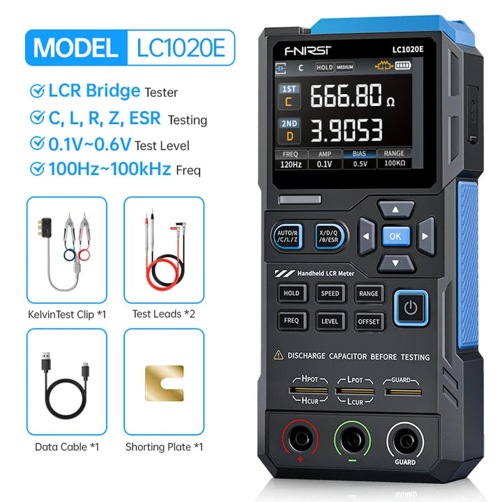FNIRSI® LC1020E High Precision Handheld Digital Bridge LCR ESR Tester
