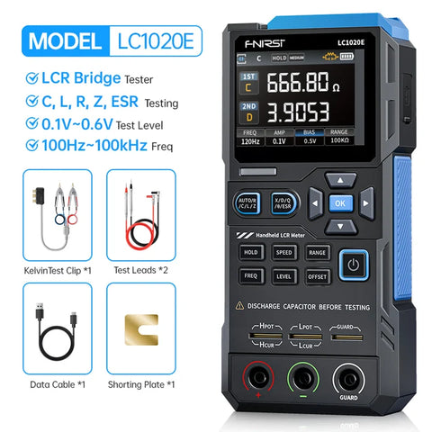 FNIRSI® LC1020E High Precision Handheld Digital Bridge LCR ESR Tester