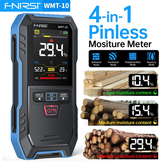 FNIRSI® WMT-10 Non-contact Inductive Wood & Wall Moisture Meter Hygrometer