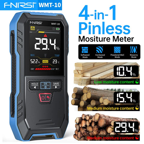 FNIRSI® WMT-10 Non-contact Inductive Wood & Wall Moisture Meter Hygrometer