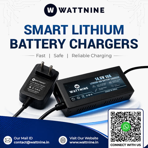 WATTNINE 7.3V 1.5A Wall Mount 2S LFP Lithium Battery Charger with CC/CV