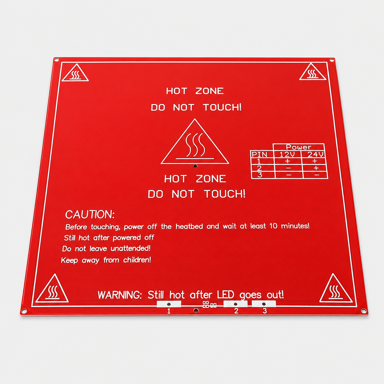 MK2B 3D Printers Dual Power PCB Heat Bed - Red