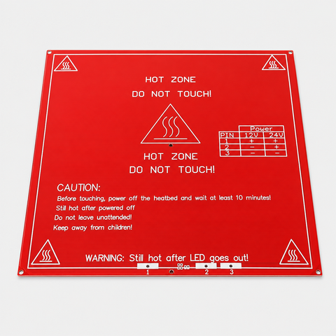 MK2B 3D Printers Dual Power PCB Heat Bed - Red