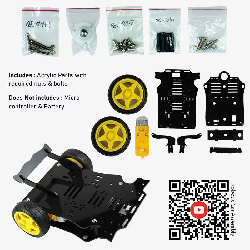 2 Wheel Smart Car Robot Chassis Kit - Modern DIY Design for Arduino, R ...