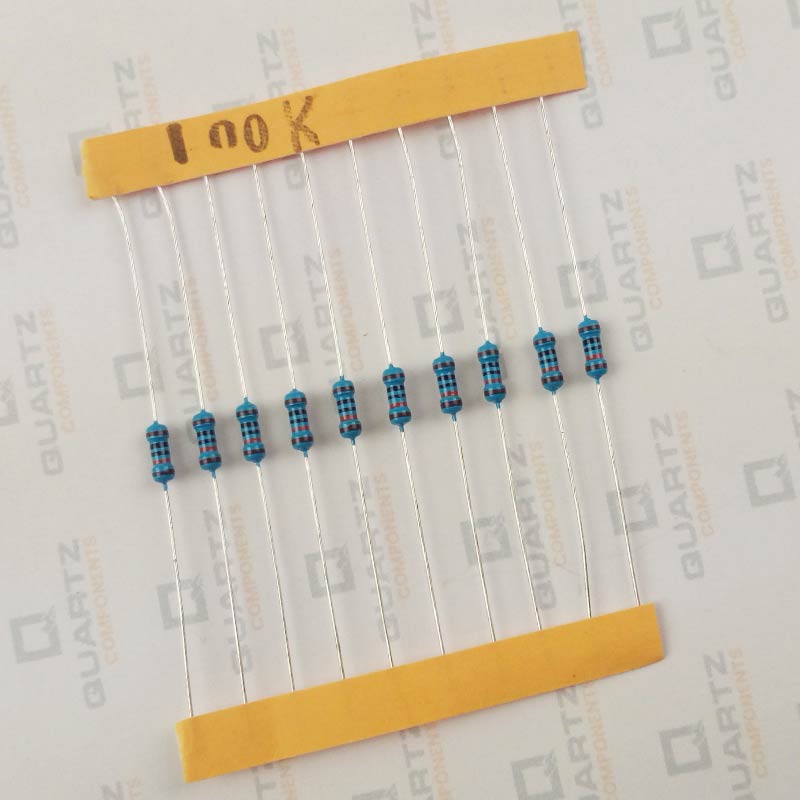 100K ohm, 1/4 Watt Resistor with 1% tolerance (Pack of 10)