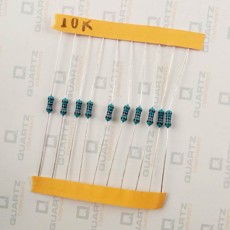 10K ohm, 1/4 Watt Resistor with 1% tolerance (Pack of 10)