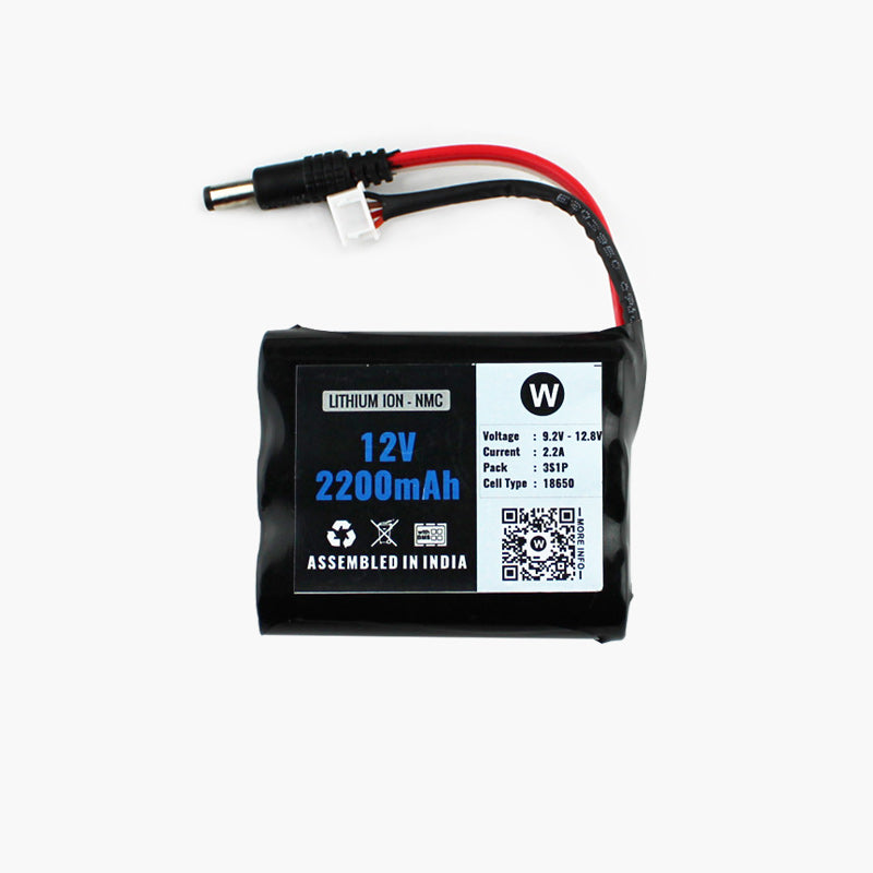 12V 2200mAh Rechargeable Lithium Battery Pack