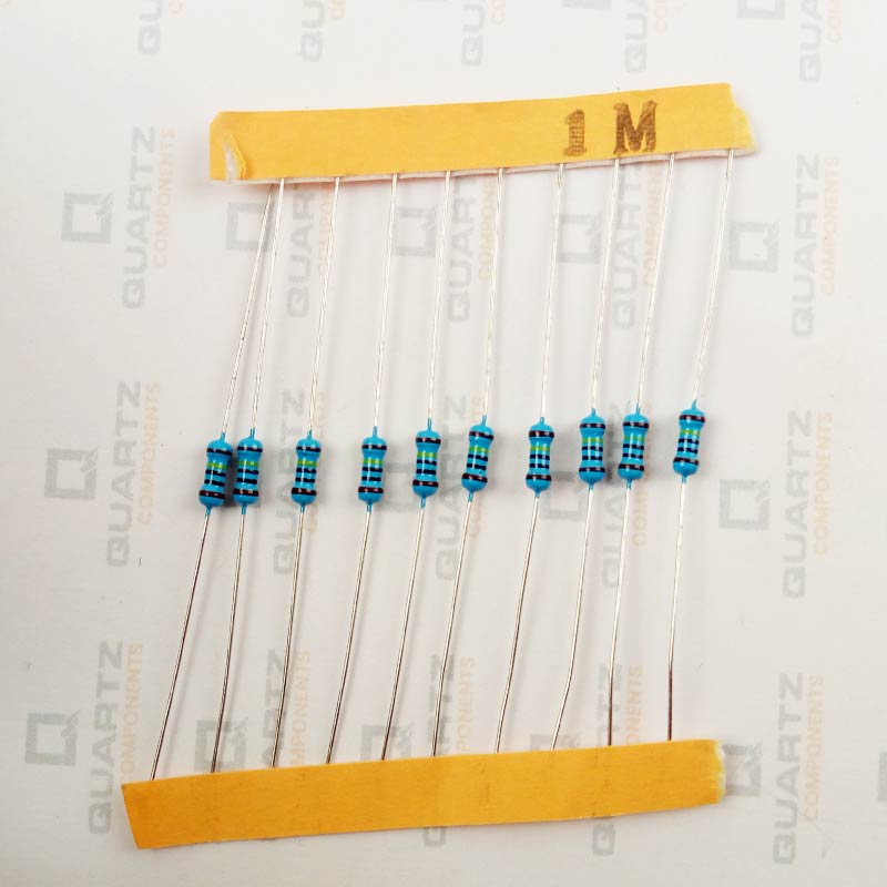 1M ohm, 1/4 Watt Resistor with 1% tolerance (Pack of 10)