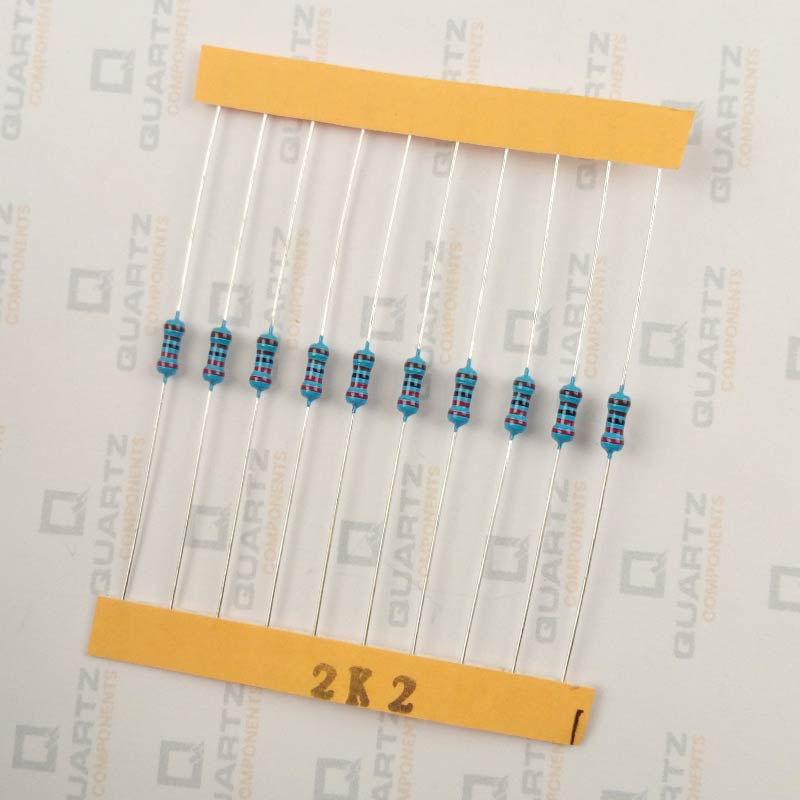 2.2K ohm, 1/4 Watt Resistor with 1% tolerance (Pack of 10)