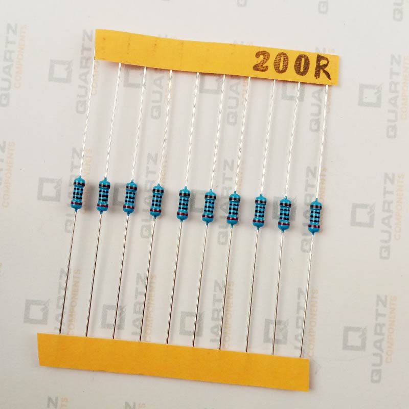 200 ohm, 1/4 Watt Resistor with 1% tolerance (Pack of 10)