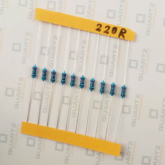 220 ohm, 1/4 Watt Resistor with 1% tolerance (Pack of 10)