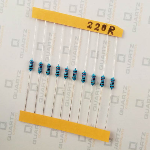 220 ohm, 1/4 Watt Resistor with 1% tolerance (Pack of 10)