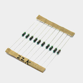 22K ohm, 1/4 Watt Resistor with 5% tolerance (Pack of 10)