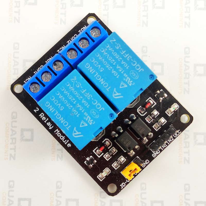 2 Channel 5V Relay Module With Optocoupler Protection – QuartzComponents