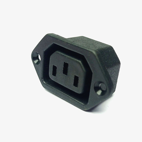 3-Pin Female Panel Mount AC Power Supply Socket - 10A 250V