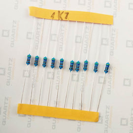 4.7K ohm, 1/4 Watt Resistor with 1% tolerance (Pack of 10)