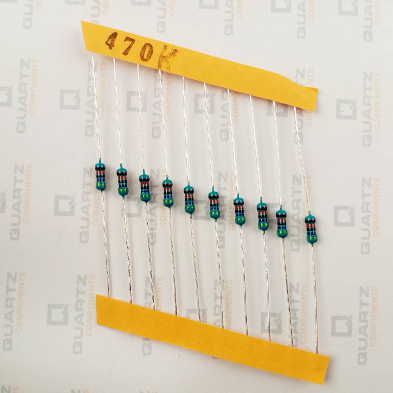470K ohm, 1/4 Watt Resistor with 1% tolerance (Pack of 10)
