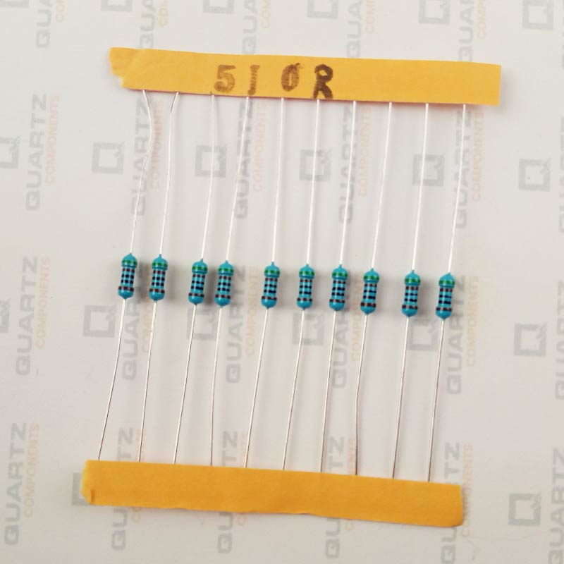 510 ohm, 1/4 Watt Resistor with 1% tolerance (Pack of 10)