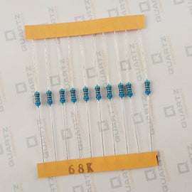 68K ohm, 1/4 Watt Resistor with 1% tolerance (Pack of 10)