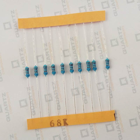 68K ohm, 1/4 Watt Resistor with 1% tolerance (Pack of 10)