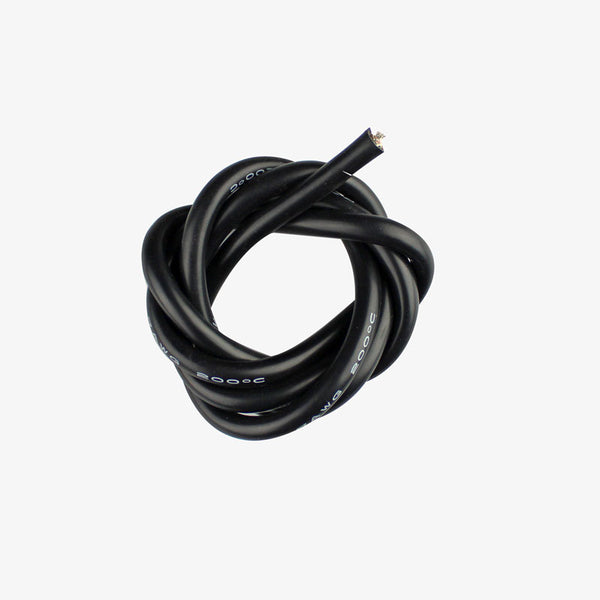 8AWG Silicone Wire BLACK (1 meter) - High Quality Ultra Flexible for Battery Packs