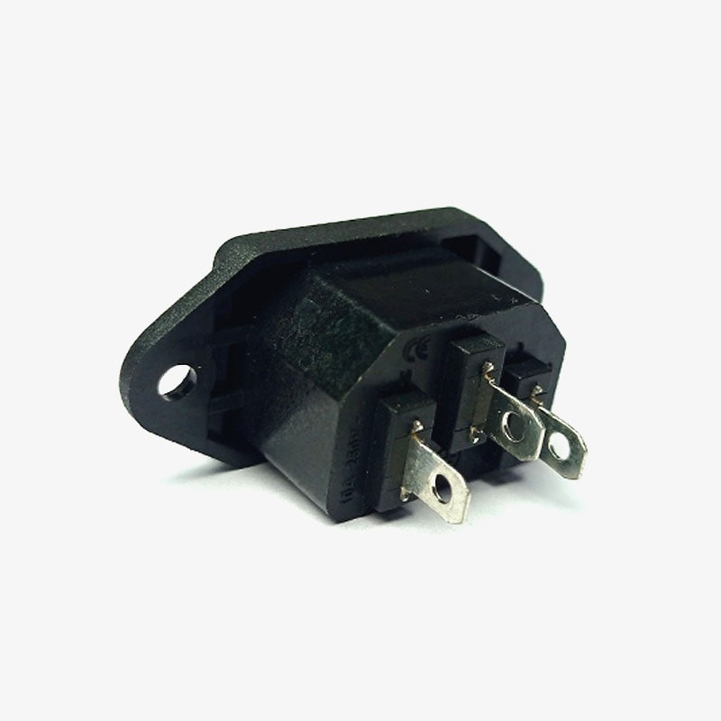 3-Pin Male Panel Mount AC Power Supply Socket 